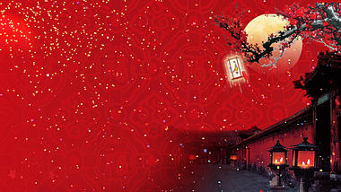 大气红色中国风背景视频ae模板视频的预览图