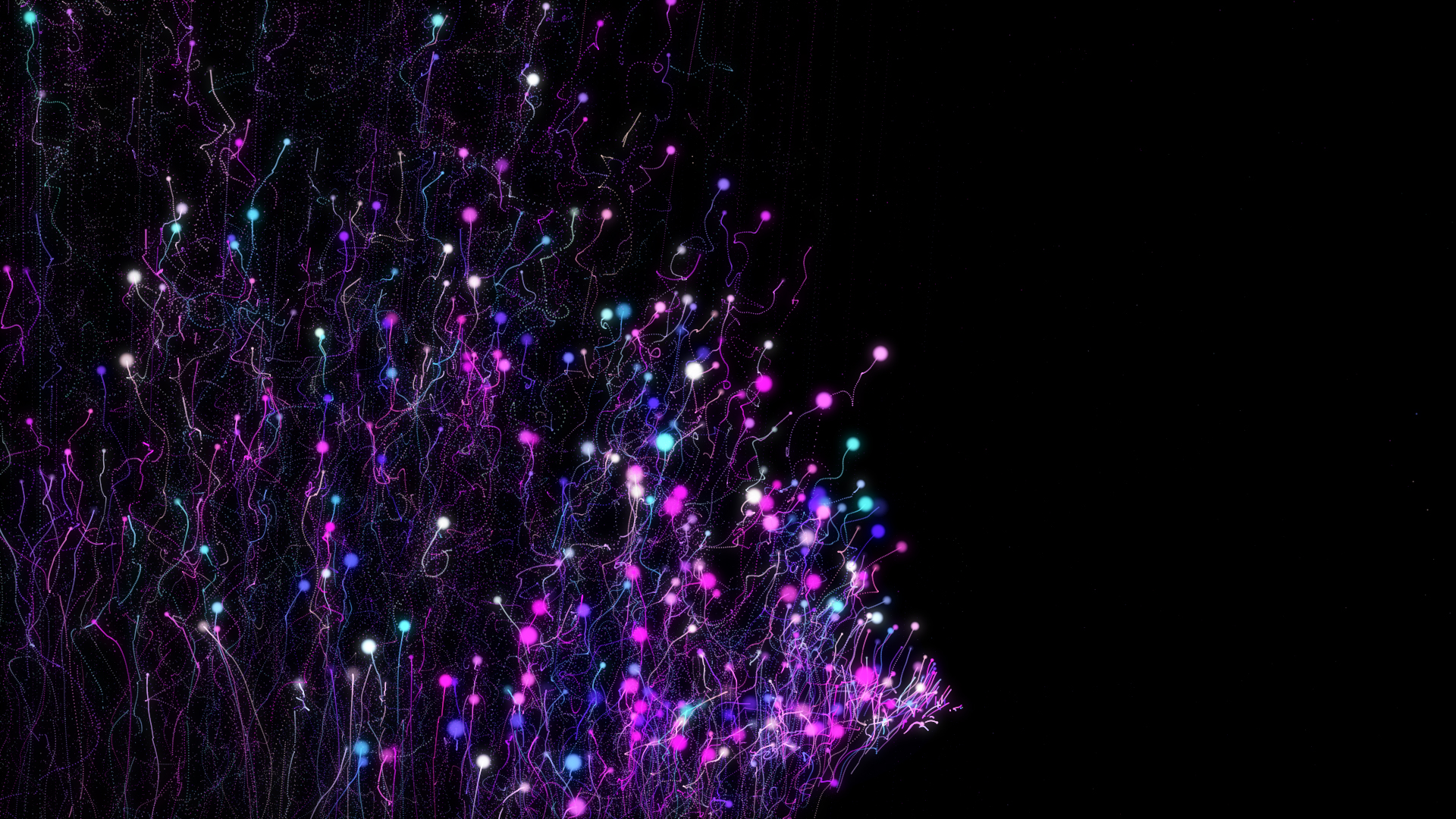 唯美紫蓝粒子游走上升透明通道背景视频的预览图