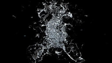 大气三维水珠水流碰撞特效视频带通道视频的预览图