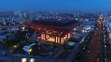 4K航拍上海世博会中国馆全景视频的预览图