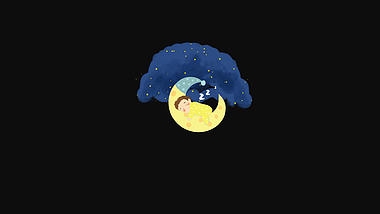 可爱月亮夜晚睡眠动画综艺【带通道】视频的预览图