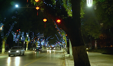 1080P城市街道布满灯光的夜晚视频的预览图