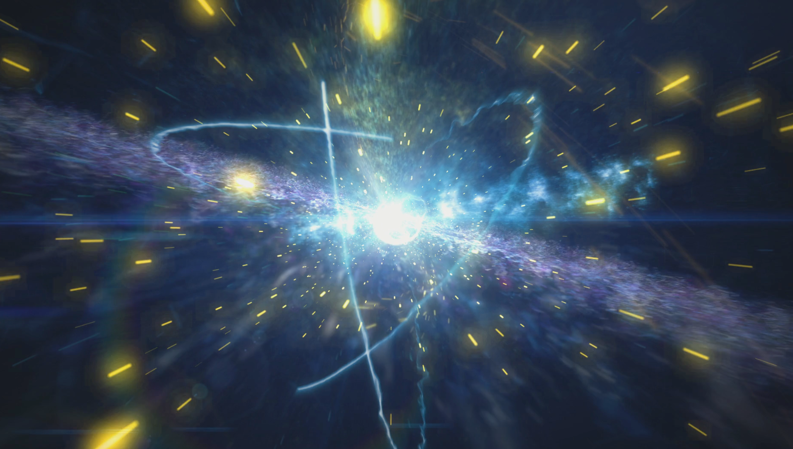 金色粒子飞逝星空爆炸特效视频的预览图