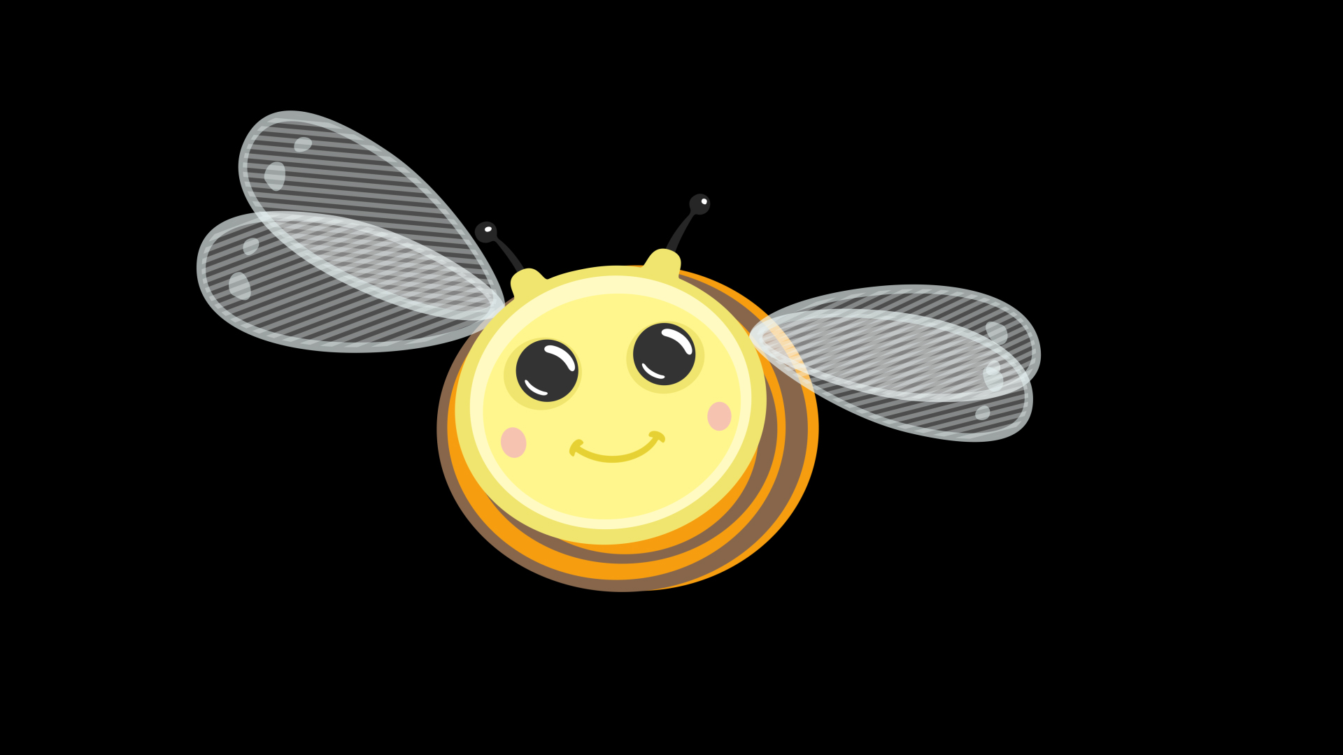 卡通可爱蜜蜂飞舞动画透明通道视频素材视频的预览图