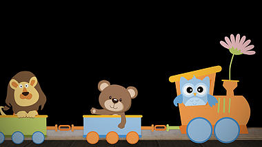 可爱卡通动物火车背景ae模板视频的预览图