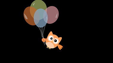 可爱卡通猫头鹰气球ae模板视频的预览图