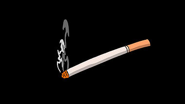 卡通抽烟烟头燃烧表情弹幕透明通道视频的预览图