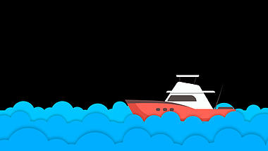 卡通可爱帆轮船动画ae模板视频的预览图