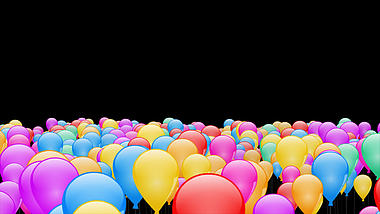 彩色漂浮气球节日挂件素材视频的预览图