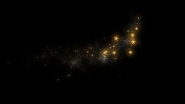 梦幻金色星星粒子光条划过透明通道视频素材视频的预览图