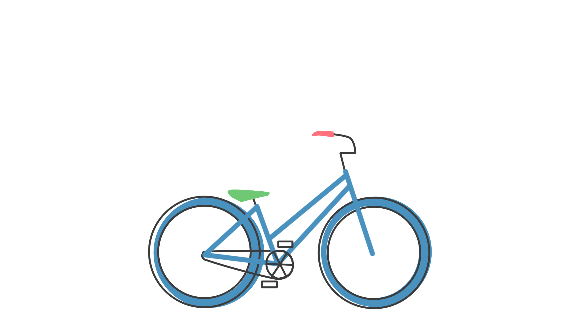 手绘自行车转动动画透明通道视频素材视频的预览图