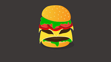 卡通美食速食汉堡组合弹跳动画透明通道视频的预览图