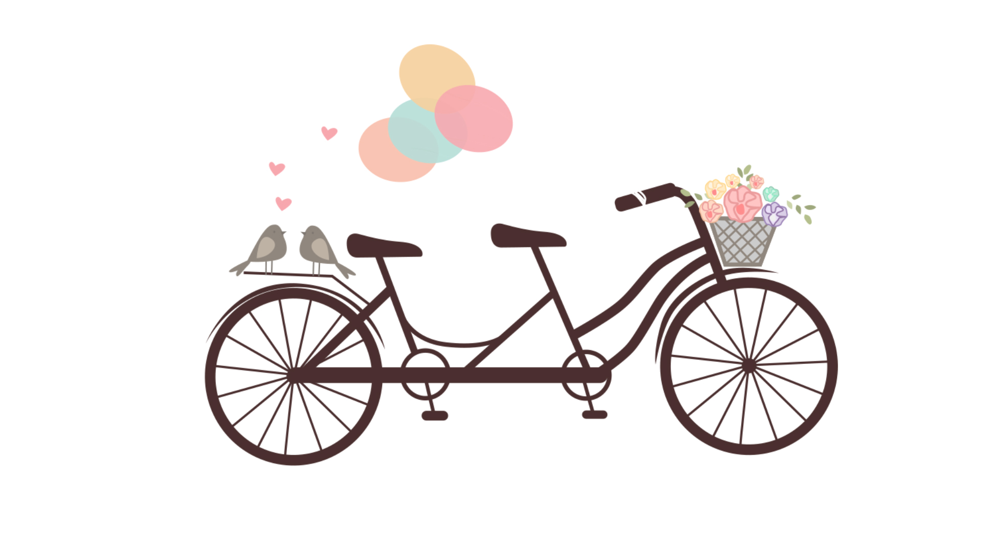 卡通浪漫爱情自行车单车小鸟透明通道视频的预览图