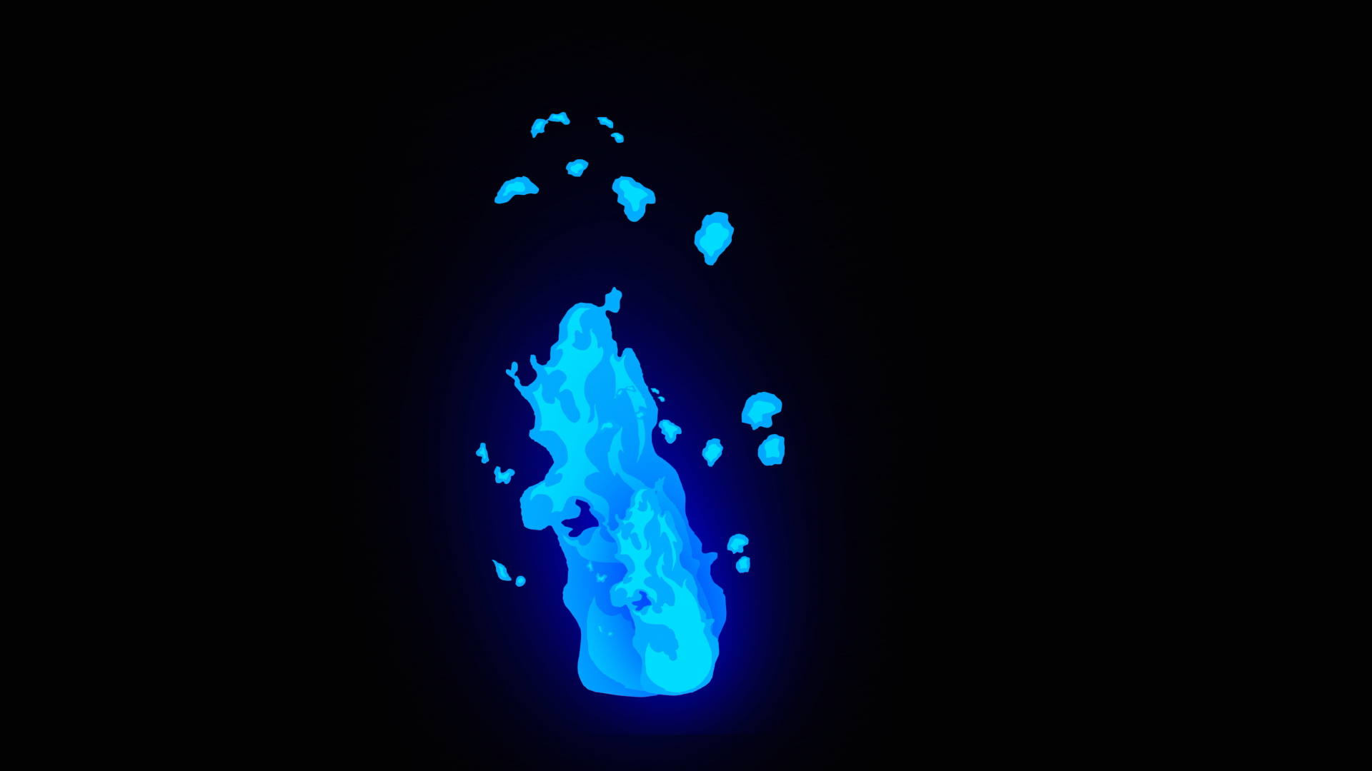 二维蓝色火焰展示视频视频的预览图