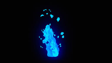 二维蓝色火焰展示视频视频的预览图