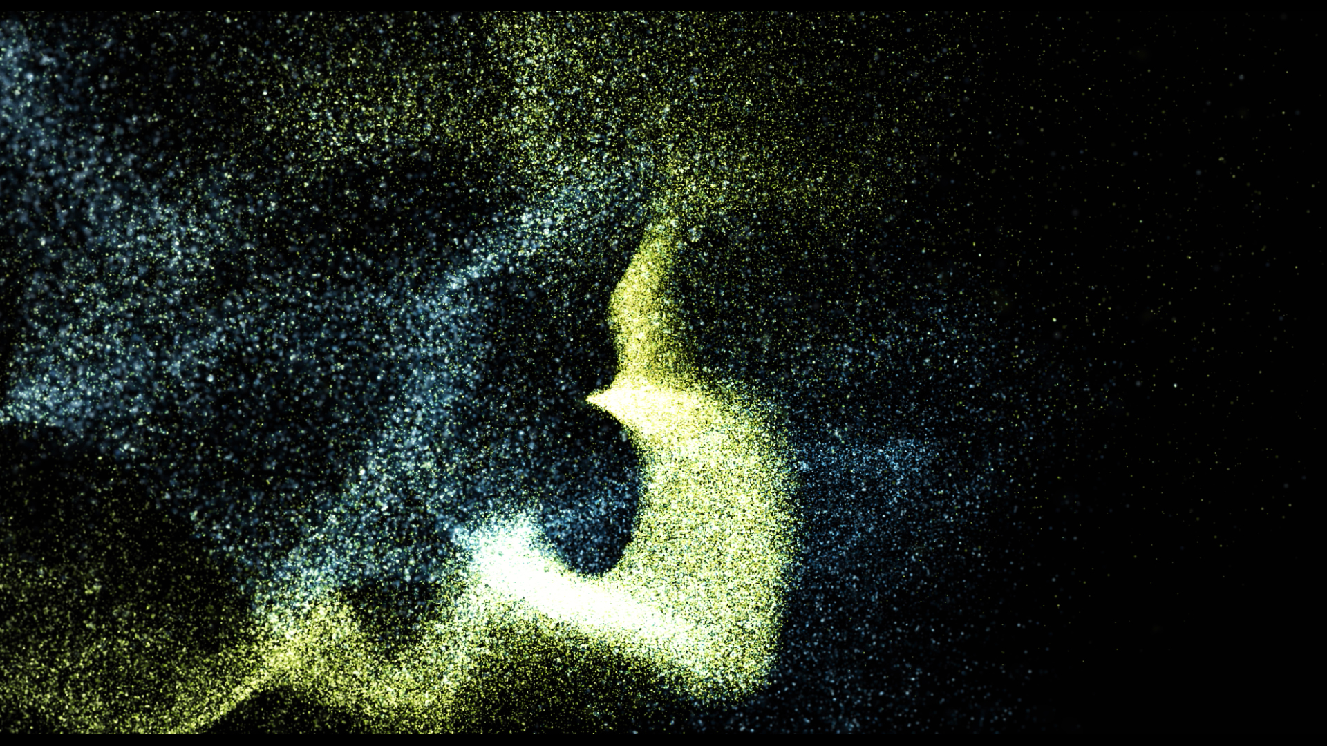 金蓝粉末飘落背景素材视频视频的预览图