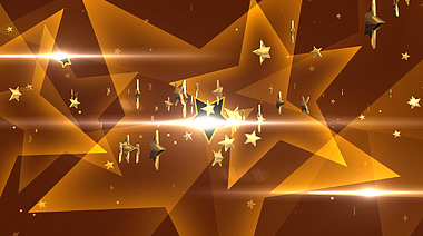三维金色五角星内容转场展示后期演绎视频的预览图