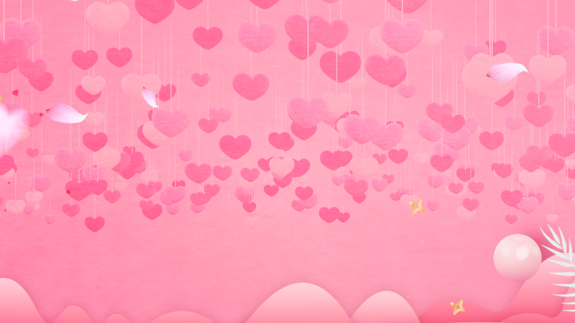 唯美浪漫粉色红心ae模板视频的预览图