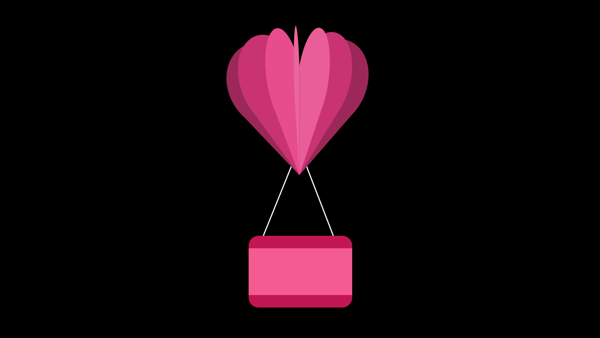 卡通心形气球挂牌爱情婚礼动画装饰视频的预览图