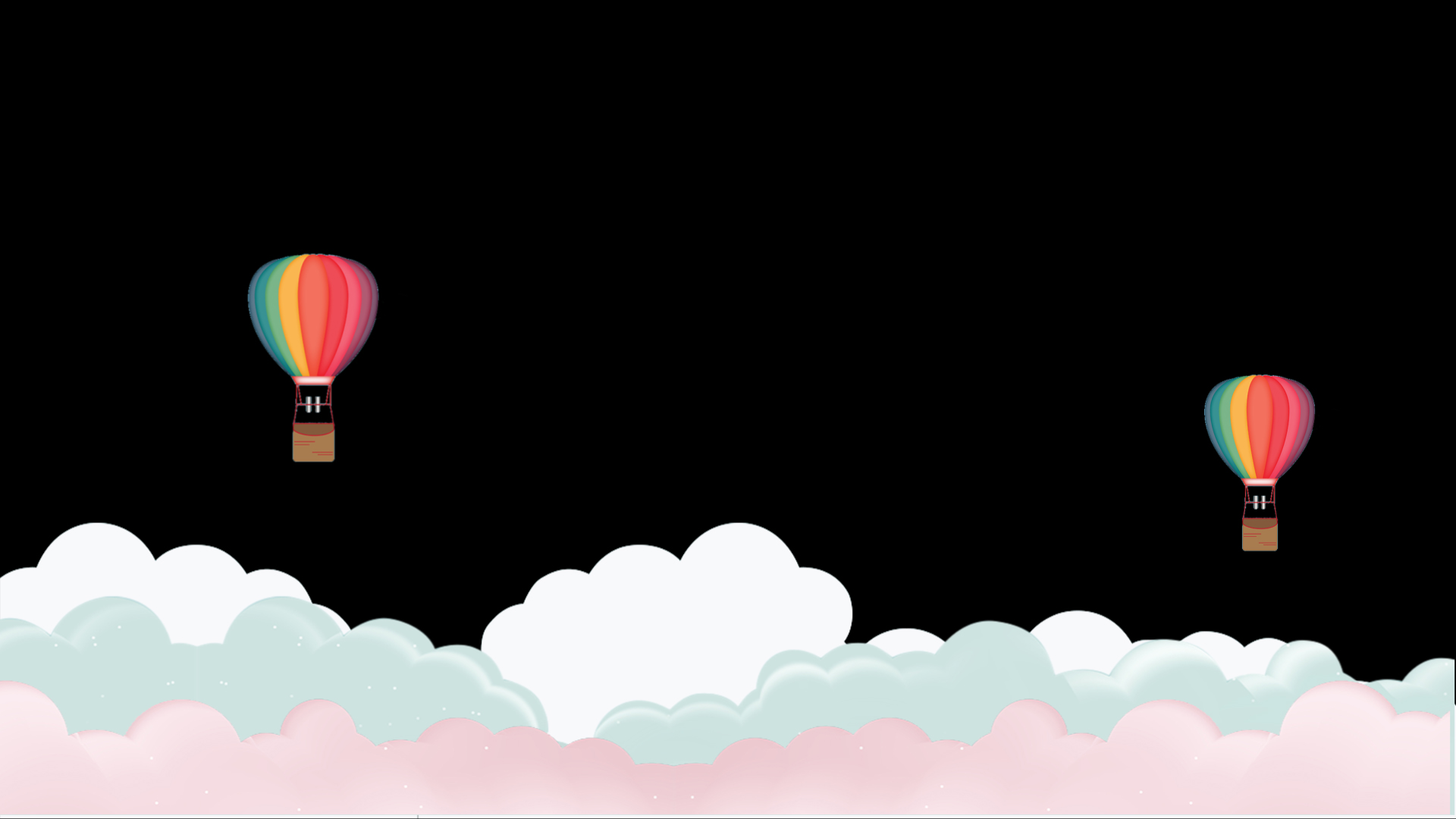 可爱云层热气球动画ae模板视频的预览图