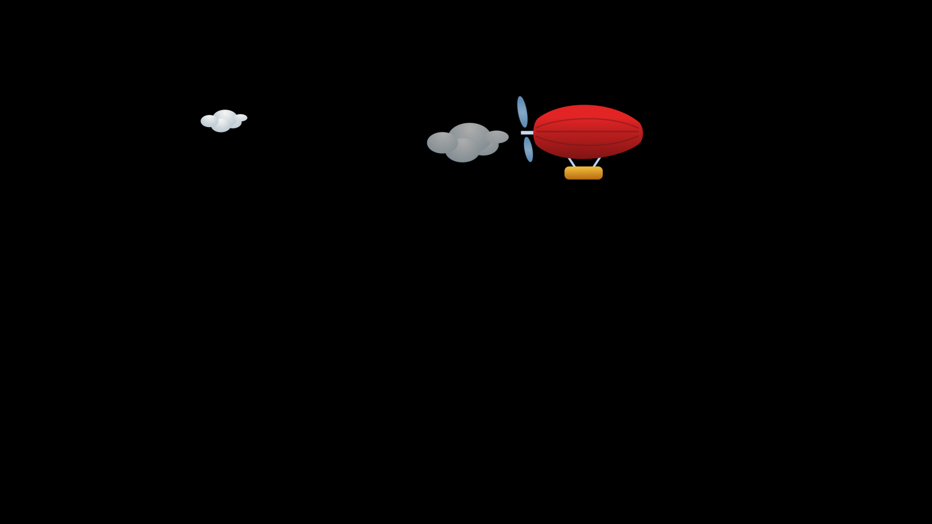 可爱飞艇热气球动画ae模板视频的预览图