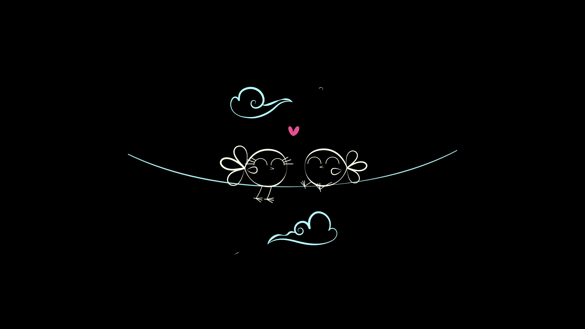 可爱简约线条爱情鸟结婚婚礼装饰元素视频的预览图