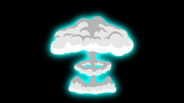 卡通爆炸蘑菇烟雾动画透明通道视频素材视频的预览图
