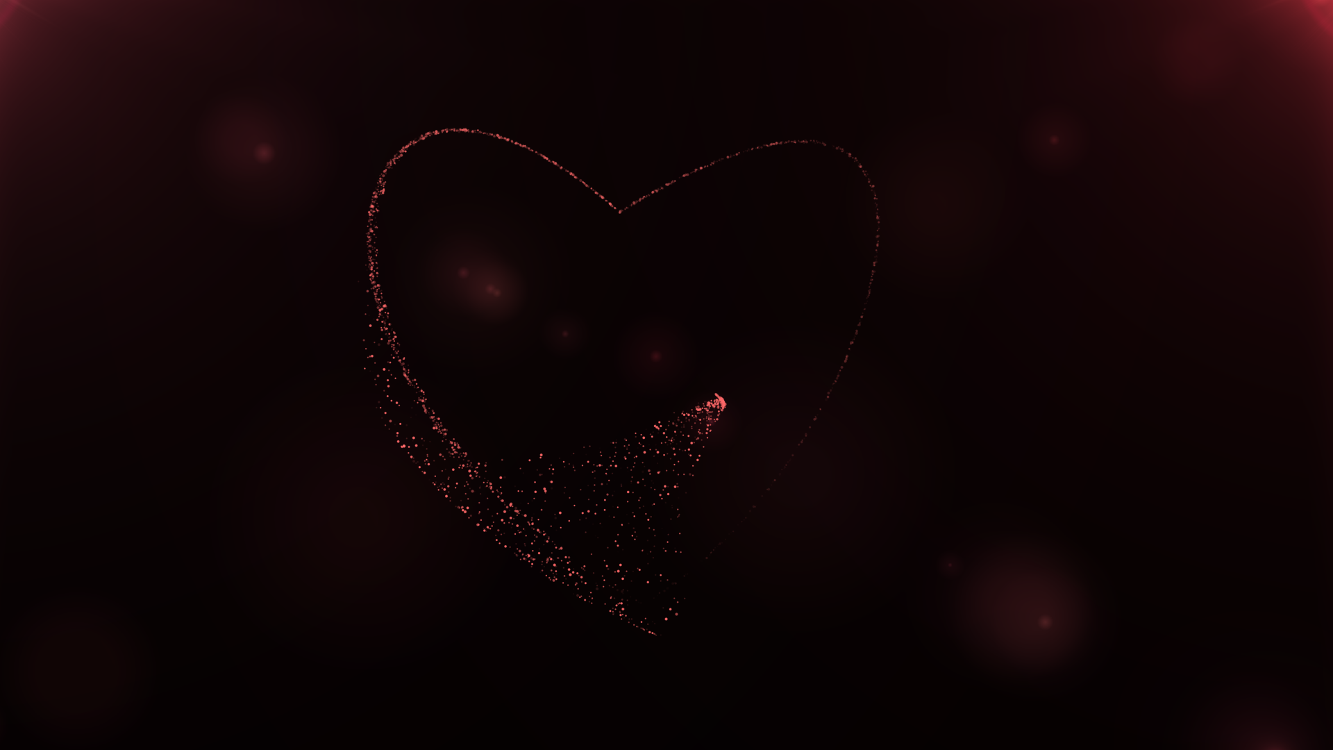 红色粒子喷洒勾勒爱心动态背景视频视频的预览图