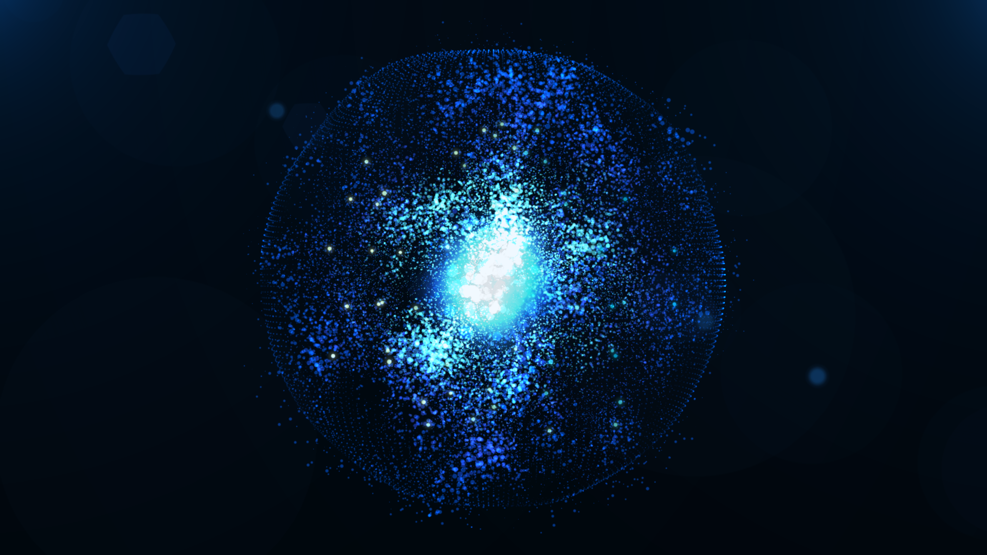 蓝色球形粒子动态背景视频视频的预览图