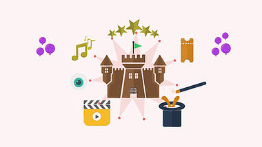 卡通城堡影视娱乐场所宣传动画透明通道视频的预览图