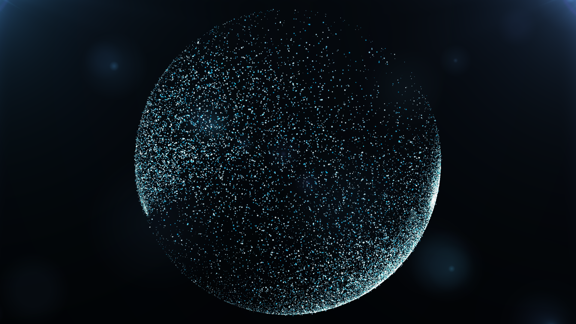蓝色粒子汇聚成球形动态背景视频视频的预览图