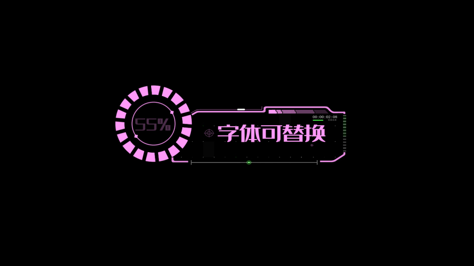 炫酷科技紫色光效标题字幕框视频的预览图