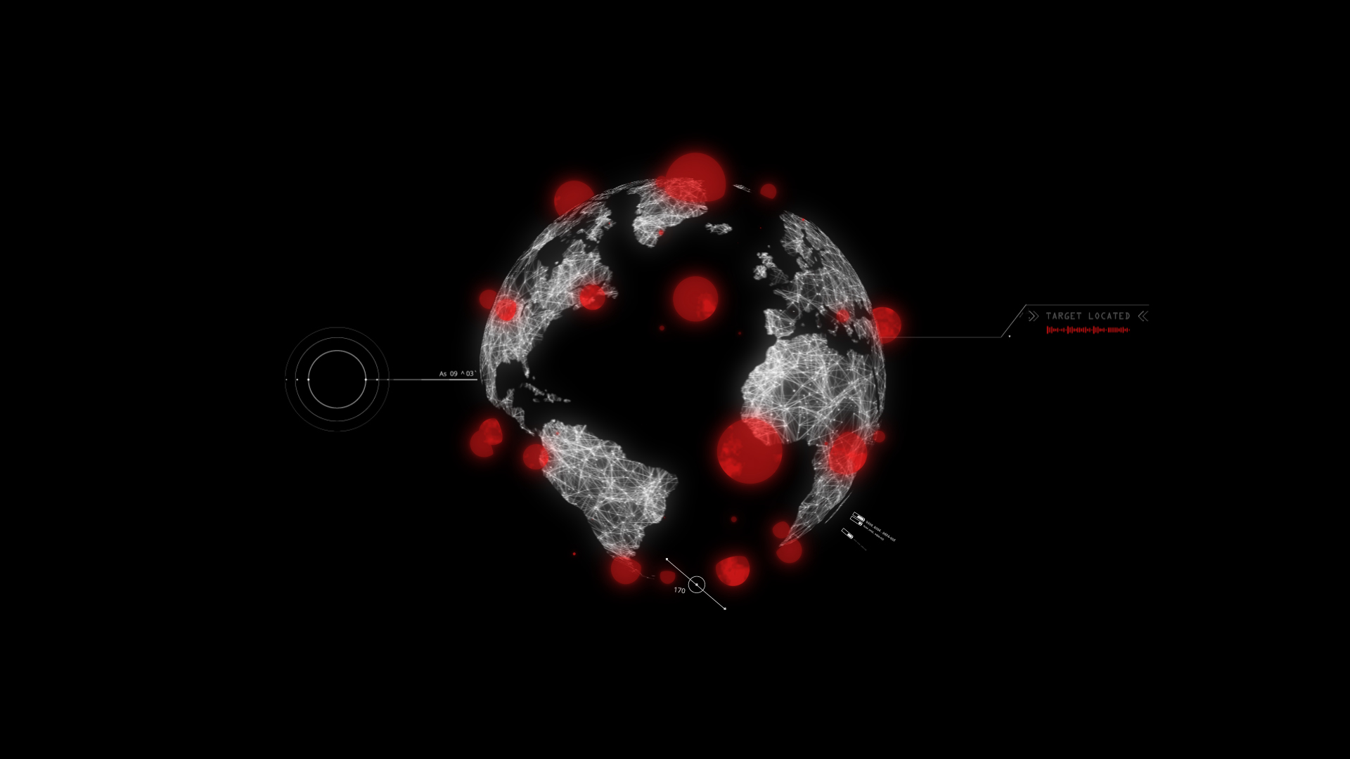 炫酷科技感地球橙色光点旋转动画透明通道视频的预览图