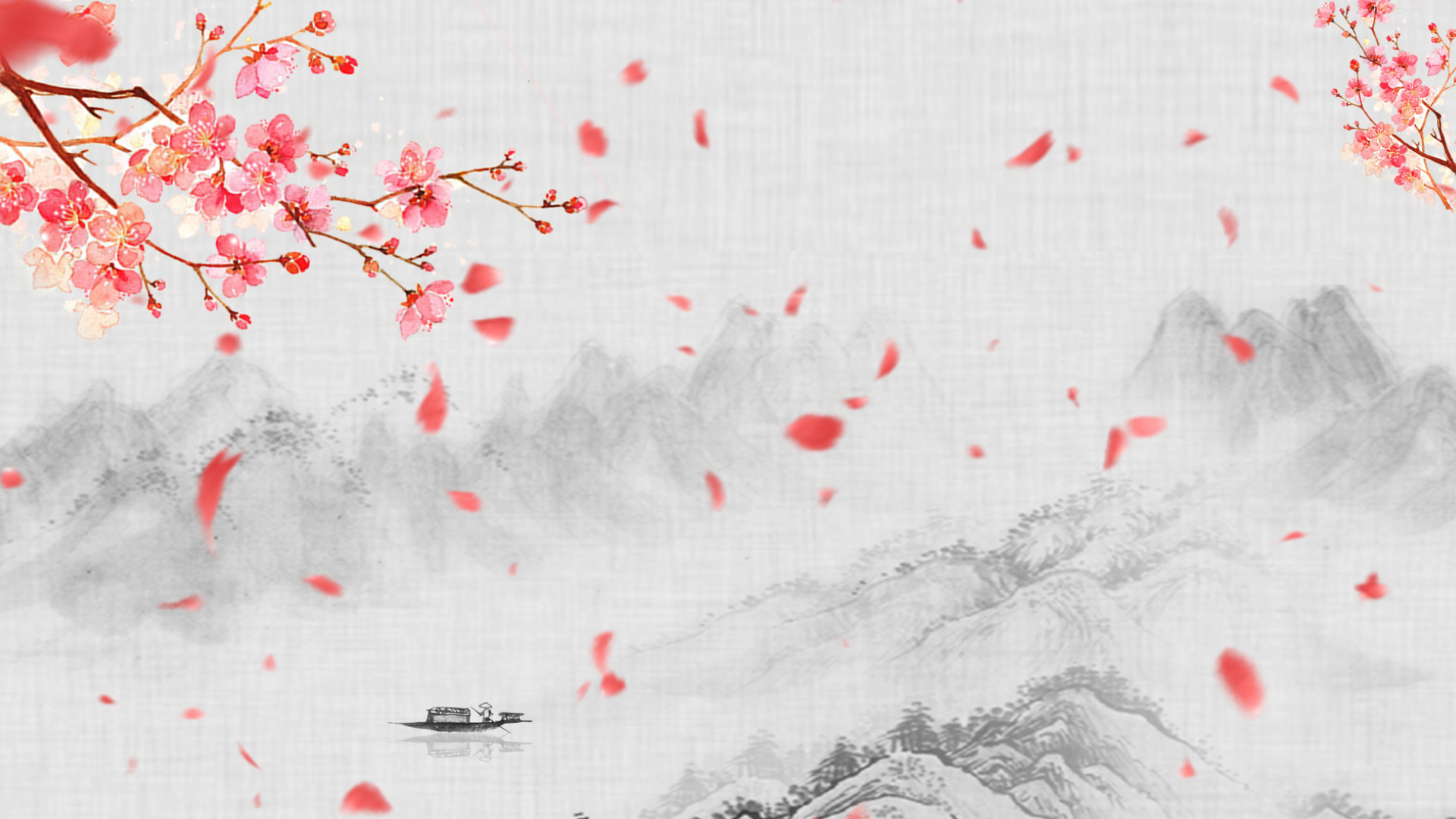 唯美中国风山水背景ae模板视频的预览图