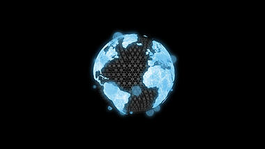 炫酷蓝色光点科技地球旋转动画透明通道视频的预览图