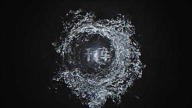 大气水花流体logo片头ae模板视频的预览图