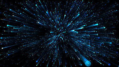 炫酷蓝色光斑粒子光条推进背景视频素材视频的预览图