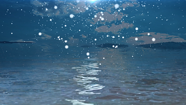 蓝色海天雪花动态背景视频的预览图