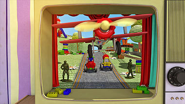 三维玩具飞机飞出电视儿童节目六一开场片头视频的预览图
