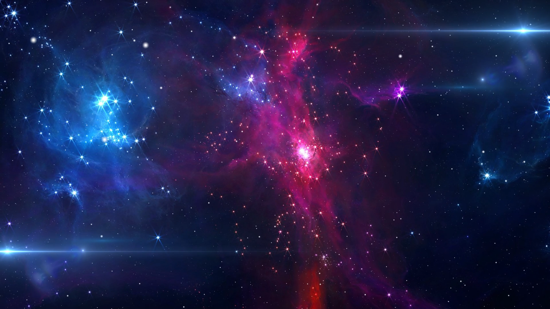 蓝紫色梦幻星空动态背景AE模板视频的预览图