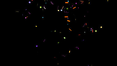 生日派对庆祝彩纸飘落透明通道视频素材视频的预览图