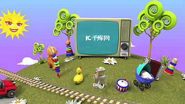 三维卡通游乐场儿童节目开场片头视频的预览图