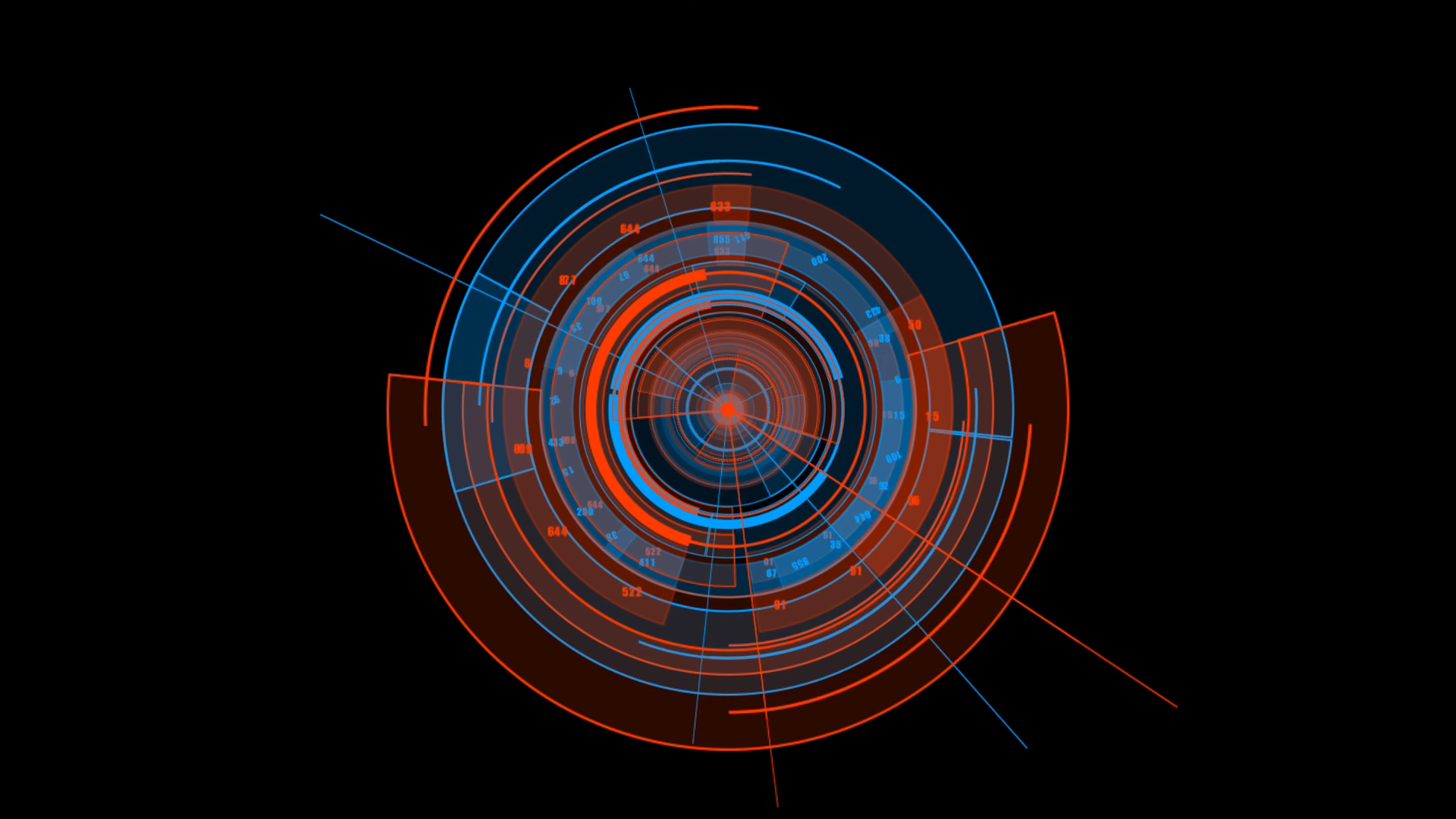 红蓝动态圆环HUD元素模板视频的预览图