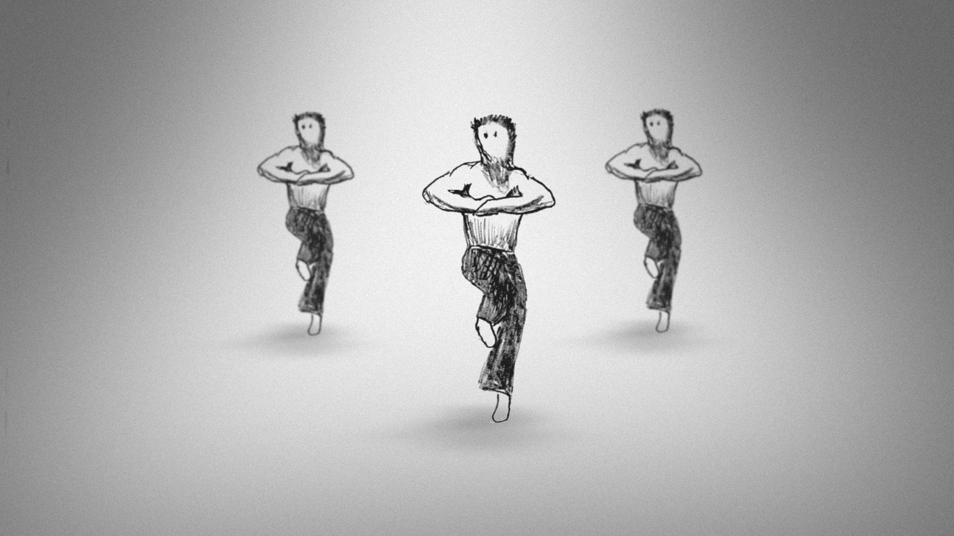 创意手绘线条人物跳舞文字标题片头视频的预览图