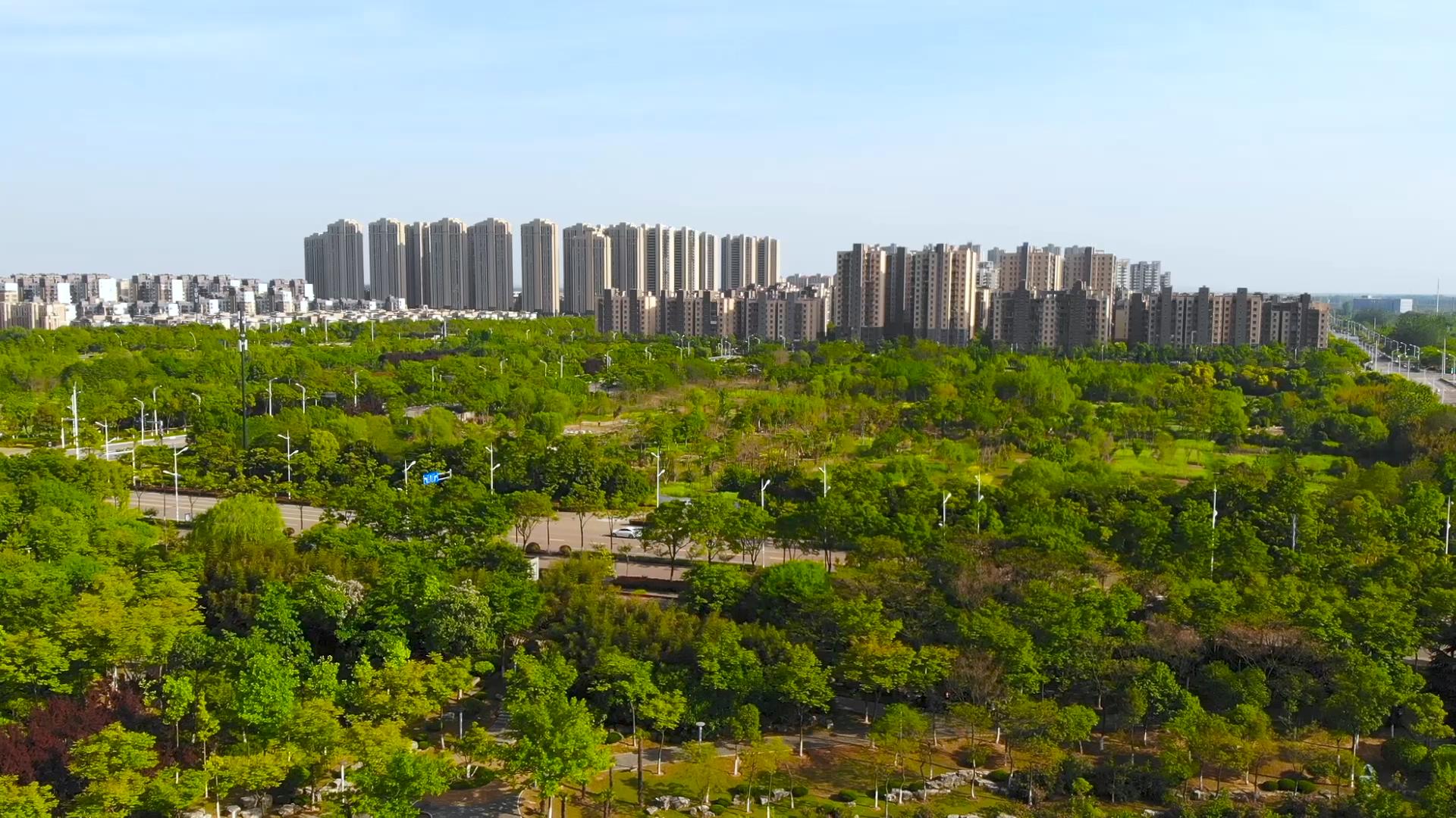 1080P航拍城市绿地湖水视频的预览图