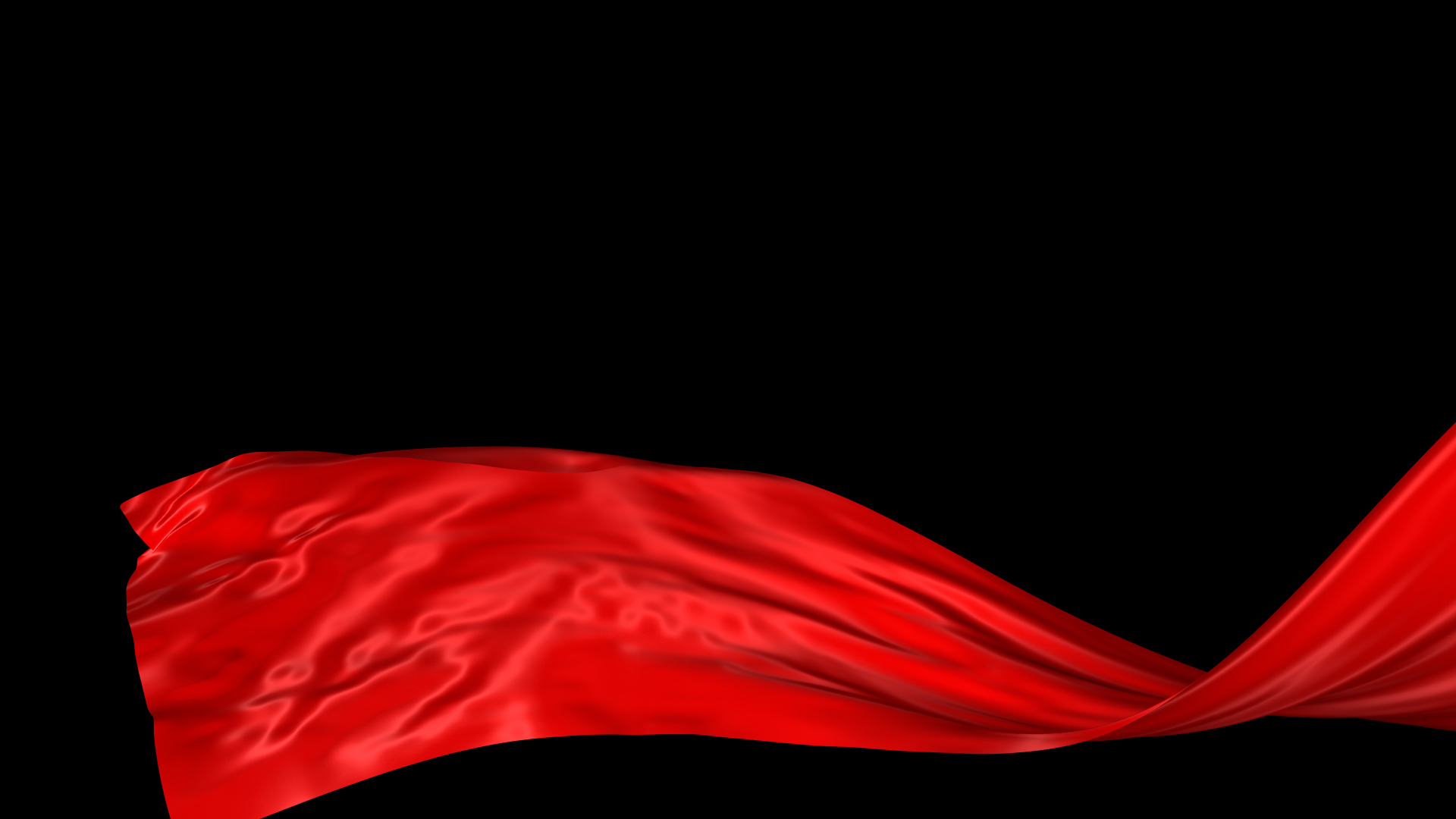 红色丝带丝绸飘扬装饰透明通道视频的预览图