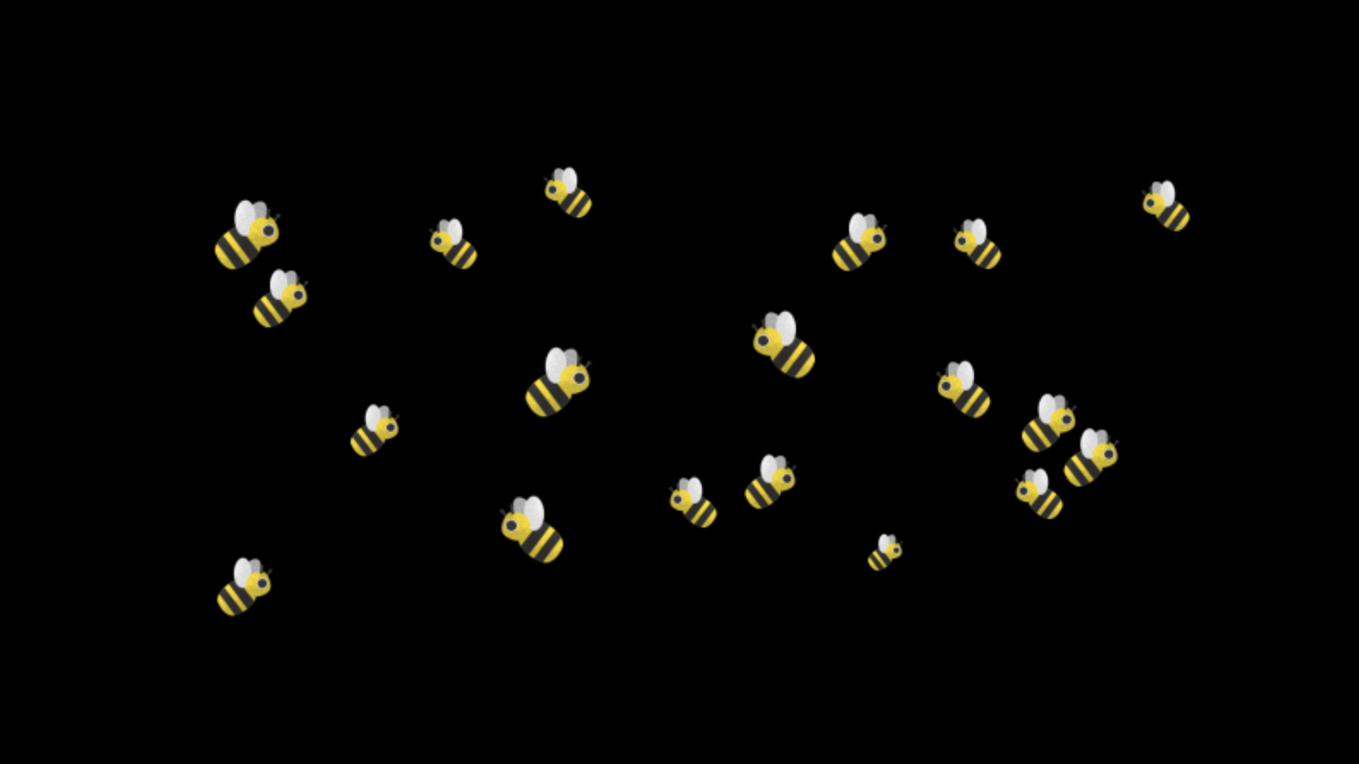 卡通可爱一群蜜蜂飞舞动画透明通道视频的预览图