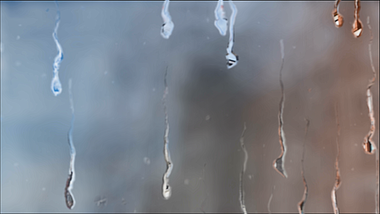 唯美雨滴滑落玻璃场景片头模板视频的预览图