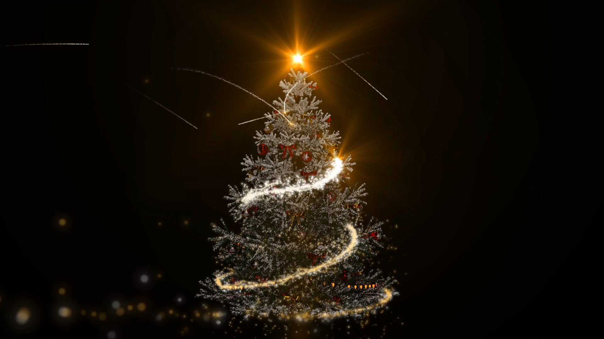 华丽粒子光线圣诞树动态展示视频的预览图