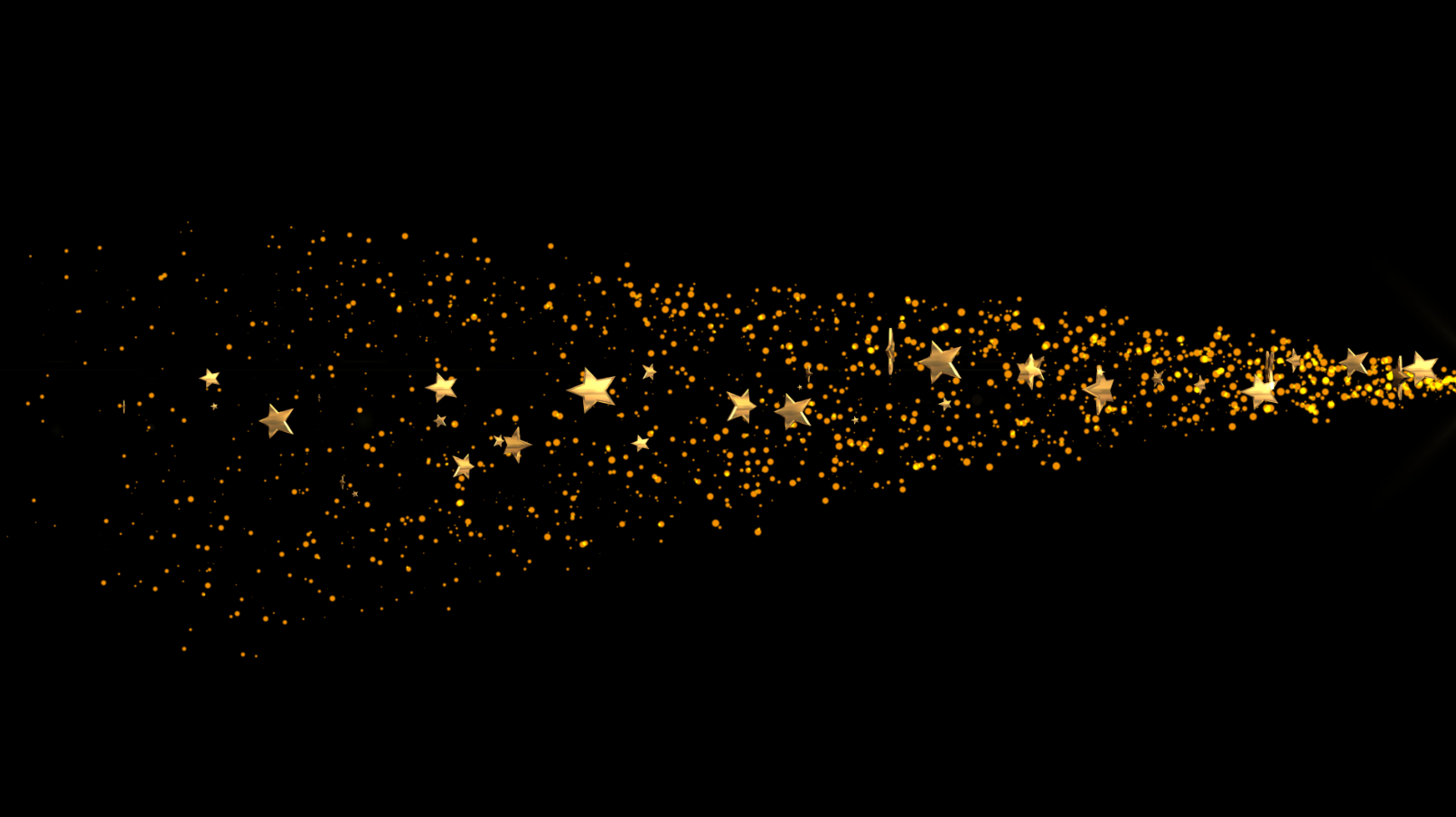 五角星拖带粒子金色效果后期免抠视频的预览图